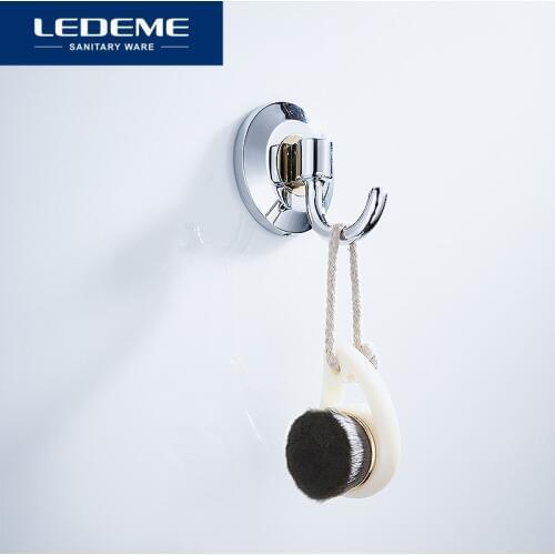 LEDEME Chrome Robe Hook Single Prong Hook Mini Size Wall Mounted Retro Cloth Hanger for Coats Hats Towels Keys Robe Hooks L204-1