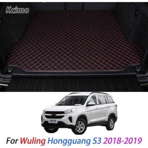 Trunk Floor Mat For Wuling Hongguan S3 2018 2019 The boot mat Leather Car Trunk Mat Trunk Floor Pad Carpet Car Accessories