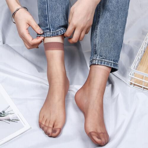 10 pairs Women Ultrathin Transparent Fiber Crystal Elastic Short Socks Hot Sale Cost-effective Breathable Elastic Sexy Sock