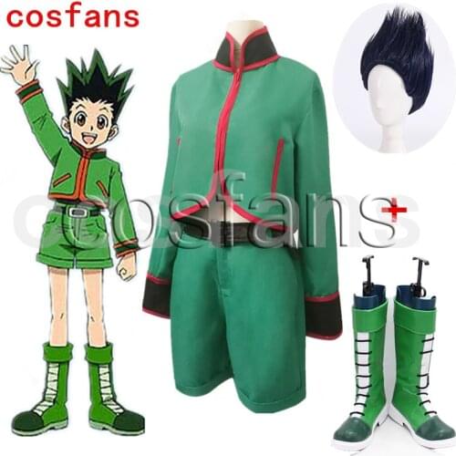 Hunter X Hunter Gon Freecss Cosplay Costumes with wigs Full Set for Party Halloween Suit for Adult boots custom-made size