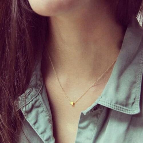 925 Sterling silver Minimalist Round Lucky Bean Choker Pendant Necklace For Women Birthday 925 Sterling Silver Jewelry Gift