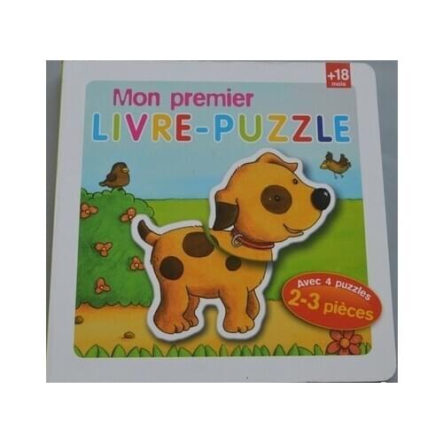 Parent Child Kids Toddler Baby French Book Early Education Lovely Cute Picture Cardboard Jigsaw Puzzle Reading Book Age 0-3
