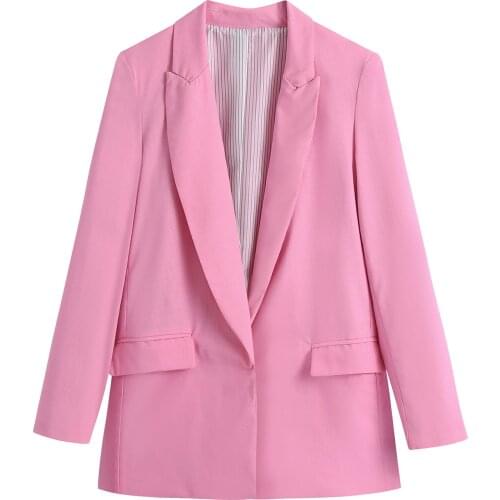 Women Jacket Autumn 2021 Solid Color Linen Outwear Casual Long Sleeve Streetwear Jackets Lady Office Wear Female Jaqueta C2815