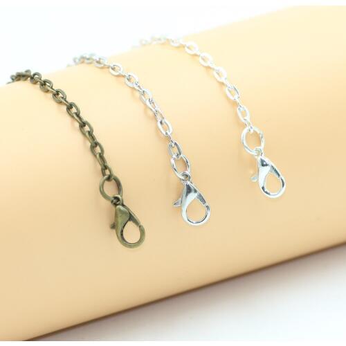 ZHUBI 10pcs/lot 60CM Stainless Steel Link Chain With Gold/Silver Color For Women/Men Necklace Jewelry Making DIY Charm Pendant