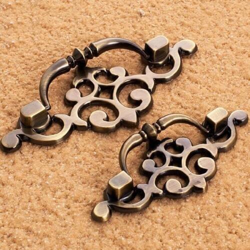 1pcs European Hollow Furniture Door Knob Solid Zinc alloy Antique Retro Drawer Pull Cabinet Cupboard Wardrobe handles knobs