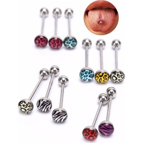 10/20pcs/bag Tongue Piercing Set Langue Piercing Tongue Stud Ring Balls For Women Tongue Bars Barbell Body Jewelry