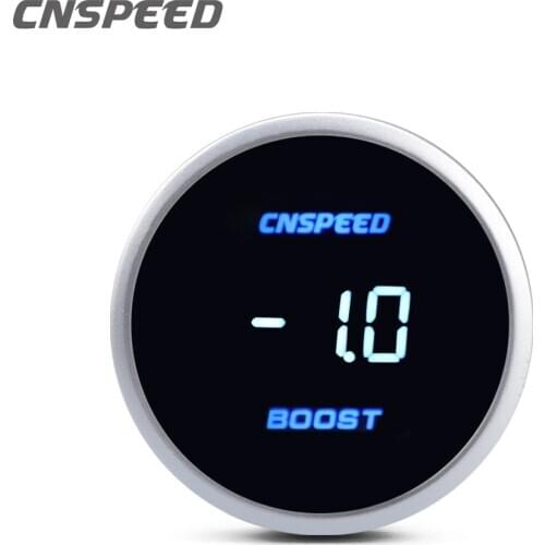 2" 52mm 12v/24v Universal Racing Digital Turbo Boost Gauge -1~3 Bar Car Auto Boost Meter Smoke Lens White shell With Sensor