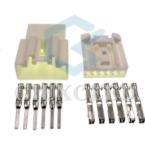 2 Sets 6 Pin 7183-6097 Auto Electronic Wire Harness Sensor Plug Sockets Female Male Car Connector