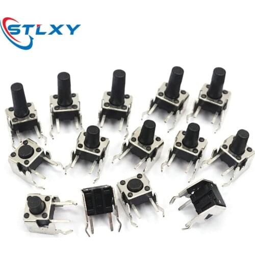 20PCS PCB Momentary Tactile Tact Push Button Switch Right Angle With stent 6*6*4.3/5/6/7/8/9/12mm 6x6x4.3/5/6/7/8/9/12 MM