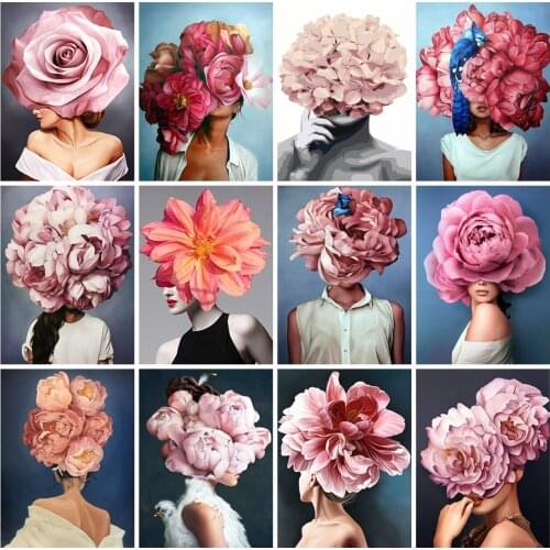 EverShine DIY Diamond Painting Girl Cross Stitch Diamond Embroidery Flowers Picture Rhinestones Mosaic Art Kits Home Decoration