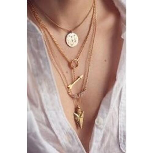 European and American fashion jewelry statement necklace angel exaggerated multi-layer necklace female luxury pendant necklace