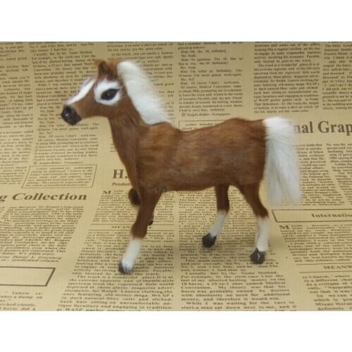 Simulation animal 11*3*10CM brown horse toy,fur& polyethylene model furnishing decoration,props, Christmas gift h5669