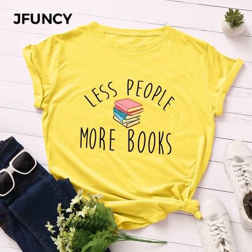 JFUNCY Plus Size Women T Shirt New Letter Print T-shirts Female Short Sleeve Cotton Tees Tops Woman Summer Tshirt