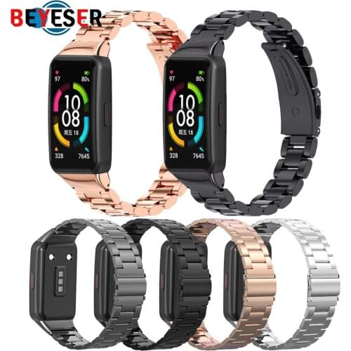 Stainless steel Metal Wrist Strap For Huawei Band 6 Smartwatch Wristband Sport Bracelet For Honor Band 6 Correa Accessories