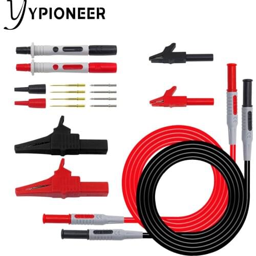 YPioneer P1600A Multimeter Test Leads Kit with Replacable Probes Heavy Duty Alligator Clips for Electrical Testing