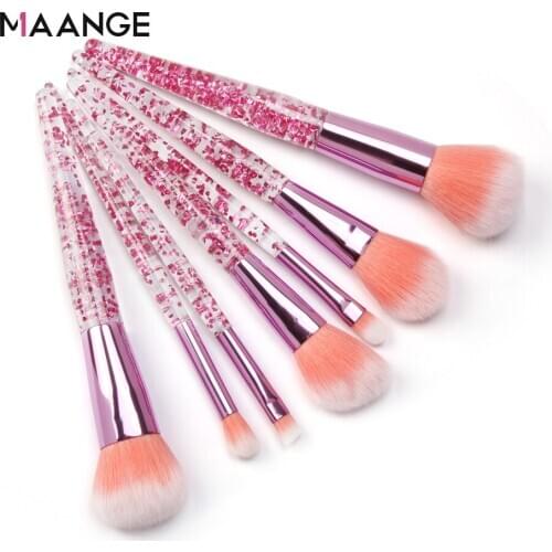 MAANGE 7 Pcs Makeup Brushes Set Maquiagem Foundation Powder Cosmetic Blush Eyeshadow Women Beauty Glitter Make Up Brush Tools