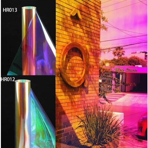 SUNICE Window Film Sticker Rainbow Effect Glass Decorative Iridescent Foil Self-Adhesive Home Office Chameleon Color Solar Tint
