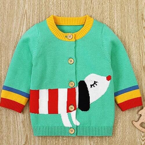 New Autumn Toddler Boys Girl Clothes Kids Long Sleeve Cartoon Cardigan Coat Newborn Baby Boys Girl Cardigan Sweater