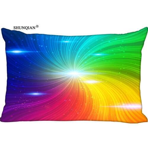 New Rainbow Colorful Pillow Case Custom Wedding Pillowcase Cover Cases Gift Zippered Rectangle Pillow Case