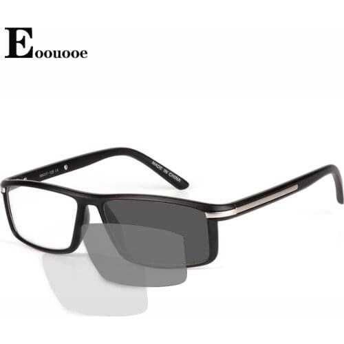 Photochromic Gray Lens Reading Glasses Men Presbyopia Eyeglasses Sun glasses Sports Glasses Frame