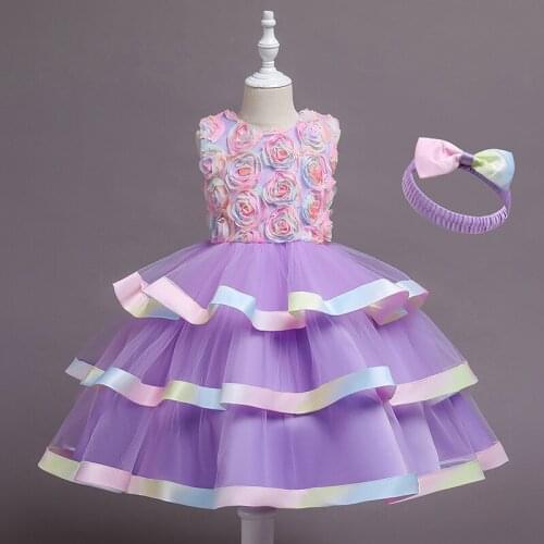 Kids Dress for Girls Dresses for Party and Wedding Christmas Clothing Princess Flower Tutu Dress Children Prom Ball Gown