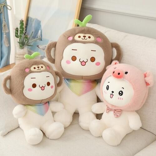 25/40/50/60CM Plush Toys Cute Stuffed Animals Doll Soft For Children Monkey Pig Doll Girls Kids Christmas Gift Home Decor