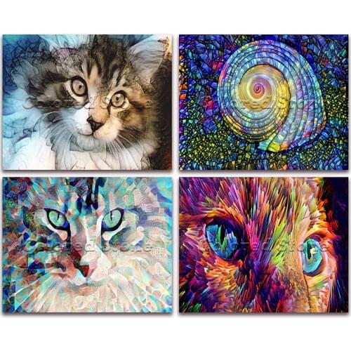 5D Full Square Diamond painting embroidery Cross stitch Animals Cat snail 3D DIY Round Drill Drawing mosaic 340