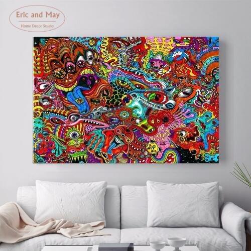 Psychedelic Art Modern Decorative Wall Pictures For Living Room Canvas Painting Art No Frame Posters And Prints Home Decor