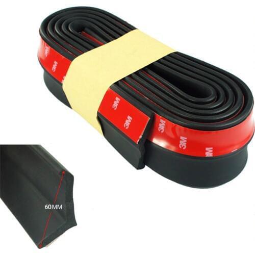 Rubber Soft Black bumper Strip Car 60mm Width 2.5m length Exterior Front Bumper Lip Kit / Car bumper Strip