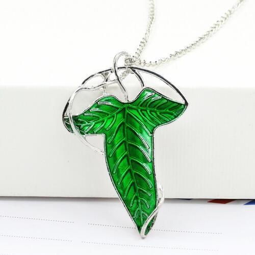 RONGQING 12pcs/lot New Fashion Green Leaf Pendant Necklaces for Women Cute Plant Necklace Gifts