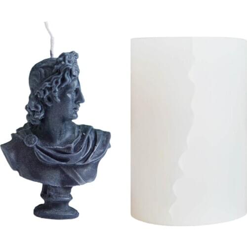 8*6.2*6.2cm Silicone Mold European Art Apollo Head Sculpture Wax Candle Mould For Decoration Gift Making
