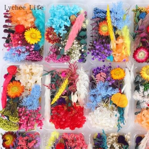 Lychee Life Real Dried Flower Dry Plants For Aromatherapy Candle Epoxy Resin Festival Accessories Diy Crafts Home Decoration
