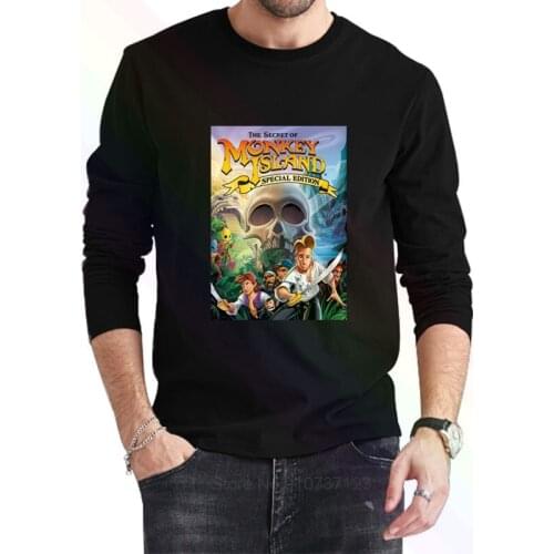 The Secret Of Monkey Island Original Cover Guybrush Threepwood Videogame 2021 Newest Summer Mens Long Sleeve Popular Tees Shirt