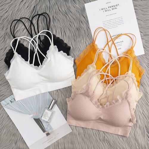 Sexy Tube Tops Women Underwear Female Lace Seamless Brassiere Soft Comfortable Sports Bra With No Steel Ring Lingerie Lace Tops