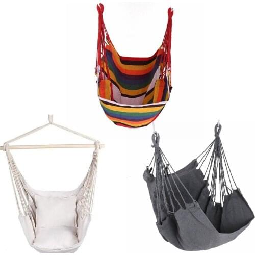 Outdoor Hammock Swing Nordic Style Portable ravel Camping Home Bedroom Swing Bed Garden Hanging Chair No Pillow Sticks