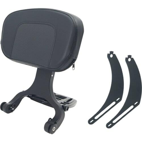 Multi-Purpose Driver Passenger Backrest Black Chrome For Harley Street Bob 2018-2020