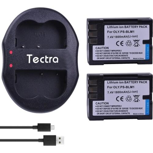 PS-BLM1 1800mAh BLM-1 BLM1 Camera Battery + USB Dual Charger for Olympus C-5060 C-7070 C-8080 E-30 E-300 E-330 E-500 E-510