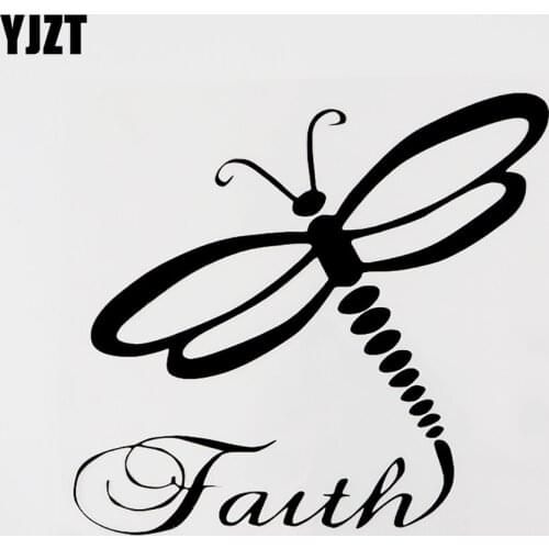 YJZT 15.5CM×14.7CM Fashion Faith Graphical Vinyl Car Sticker Decal Black/Silver 8C-0749