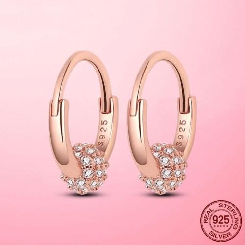 2021 New Zircon Earring 925 Sterling Silver Pave Bead Hoop Earrings for Women Fashion Silver Earring Jewelry Brincos S925