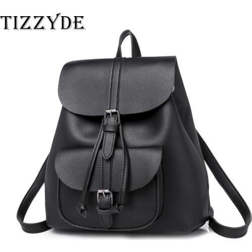 2019 New Fashion Trend Retro Style Womans Simple Solid Color PU Leather Bag Large Capacity Backpack ZZL22-C