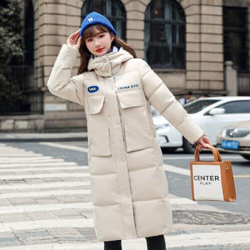 Winter jacket down padded jacket mid-length over the knee 2021 new Korean version loose plus size padded jacket