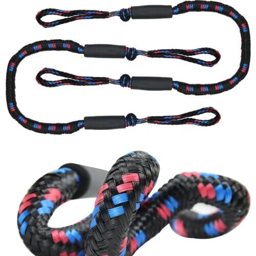 2Pcs Set Bungee Dock Line Mooring Rope for Boat 4 ft 2 Ropes Rope Bungee Cord Dockline Boats Heavy Duty Kayak Accessories Water
