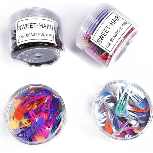 1Box Glitter Hair Clips for Children Women Kids Baby Girls Snap Hair Clamp Pins Hairpins BB Barrettes 5cm Styling Accessories