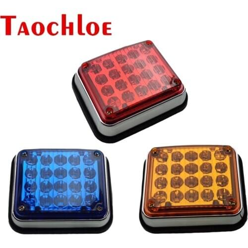 2Pcs 12V 24V LED Police Lights Stroboscopes For Auto Ambulance Engineering Vehicle Patrol Car Strobe Light Flash Lamps Red Blue