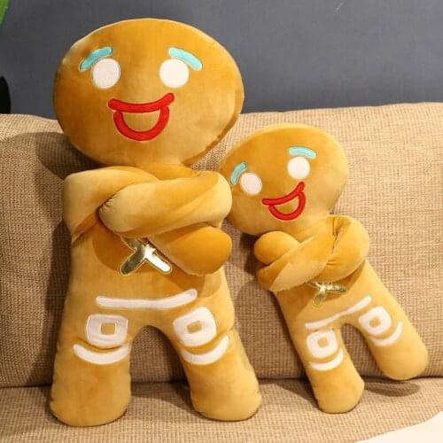 30/48/68cm New Style Cartoon Cute Gingerbread Man Plush Toys Stuffed Baby Dolls Biscuits Man Pillow Children Girls Xmas Gifts