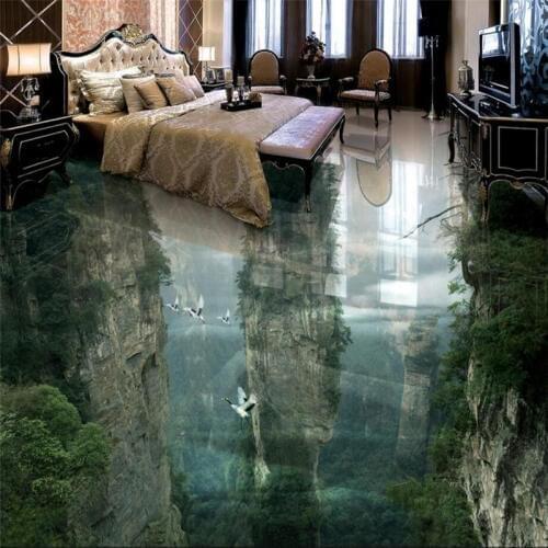 Beibehang Custom flooring 3d human fairyland peak cliff living room bathroom decoration painting floor tiles painting фотообои