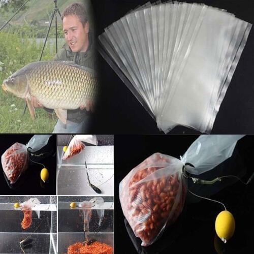 50Pcs Outdoor PVA Mesh Carp Lure Fishing Bait Bag Water Soluble Tackle Tool