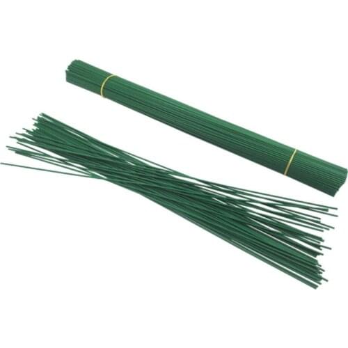 Pole Green DIY Flower Head Accessory 40cm Plant For Wedding Home Decoration Iron Wire Coated Diy Wrapped (50 Count) 6 Gauge