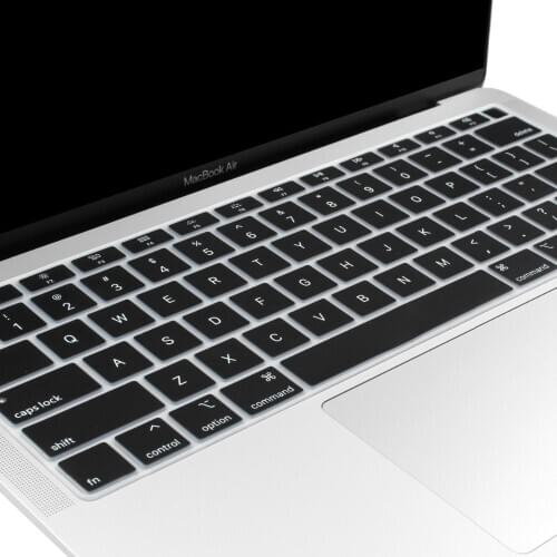 US Enter English Layout Silicone Keyboard Cover for New Macbook Air 13 inch 2020 Only Fit to Model A2179 A2337 Black
