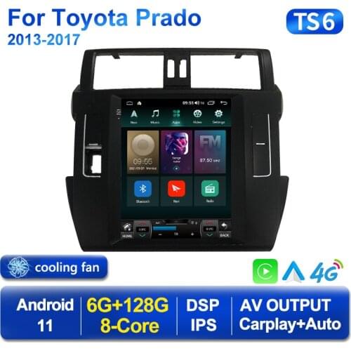Car Multimedia DVD Player For Toyota Prado 2013-2017 Intelligent Android 11 Vertical Screen Car GPS Navigation Radio Auto Stereo